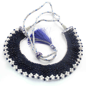Blue Hydro With Pearl Beaded Necklace AAA Quality Gemstone Necklace Blue  Mat Necklace -2mm-3mm- 10 Inches - SPB0079 - Tucson Beads