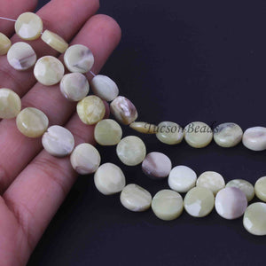1 Strand Yellow Opal Briolettes - Coin Shape  Briolettes -12mmx13mm - 9mmx11mm 7 inches BR4050 - Tucson Beads