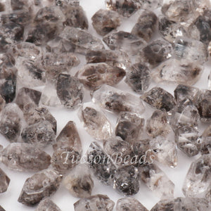 10 Pcs  AAA White Herkimer Diamond Quartz Nuggets Beads - 4mmx3mm-9mmx4mm- BDU103 - Tucson Beads