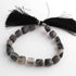 1  Long Strand Black Rutile Faceted Briolettes -Cube Shape  Briolettes  8mm- 7 Inches BR2331