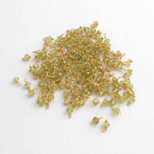 30 PCS Top Quality Peridot Gold Plated Beads- Peridot Loose Gemstone Bead 3mm Lgs352 - Tucson Beads