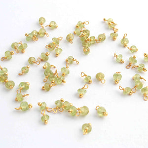 30 PCS Top Quality Peridot Gold Plated Beads- Peridot Loose Gemstone Bead 3mm Lgs352 - Tucson Beads