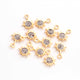 2 Pcs Pave Diamond Sun Charm 925 Sterling Silver /Vermeil & Rose Gold Vermeil Pendant - 11mmx8mm PDC908 - Tucson Beads