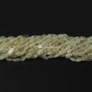 1 Long Strand White Rainbow Moonstone Smooth Briolettes  - Oval Shape Briolettes  - 8mmx6mm-9mmx7mm -13 Inches BR2679 - Tucson Beads
