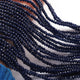 5 Long Strand Blue Drak Galss Faceted  Rondelles - Round Shape Beads 3mm -4 mm-14 Inches RB0300 - Tucson Beads