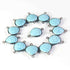 10 Pcs Turquoise Oxidized Sterling Silver Faceted Heart Shape Double Bail Connector 21mmx15mm-SS654