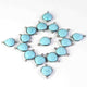 10 Pcs Turquoise Oxidized Sterling Silver Faceted Heart Shape Double Bail Connector 21mmx15mm-SS654 - Tucson Beads