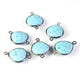 10 Pcs Turquoise Oxidized Sterling Silver Faceted Heart Shape Double Bail Connector 21mmx15mm-SS654 - Tucson Beads