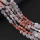 2 Strand Multi Moonstone Faceted Briolettes -Coin Shape  Briolettes - 9mm-10mm- 8 Inches BR2073 - Tucson Beads