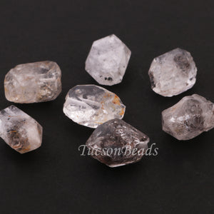 7 Pcs  AAA White Herkimer Diamond Quartz Nuggets Beads -13mmx8mm- 16mmx9mm- BDU117 - Tucson Beads