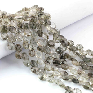 1 Strand Green Rutile Faceted Briolettes -Heart Shape Briolettes - 7mmx8mm 8 inch BR0602 - Tucson Beads
