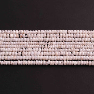 1  Strand White Silverite Faceted Rondelles  - Gemstone Rondelles - 4mm-5mm - 13 Inches BR01101 - Tucson Beads