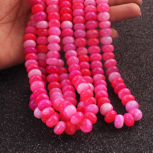 1  Long Strand Amazing Shaded Pink Opal Smooth Rondelle Shape Beads- Shaded Pink Opal Gemstone Beads- 10mm-11mm-16 Inches BR02793 - Tucson Beads
