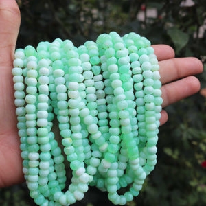 1 Strands Green Opal Smooth Roundelles - Round Shape Beads 6mm-7mm 13 Inches BR563 - Tucson Beads