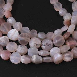 1 Strand Multi Moonstone Faceted Briolettes - Coin Shape Briolettes 7mmx11mm - 8 Inches BR3018 - Tucson Beads