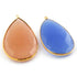 2  Pcs Mix Stone Faceted Pear Shape 24k Gold Plated Pendant - 49mmx27mm-55mmx29mm-PC702