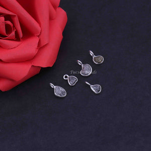 1 Pc Natural Rough Grey Diamond 925 Sterling Silver Pendant - Raw Uncut Diamond -11mmx7mm BDU064 - Tucson Beads