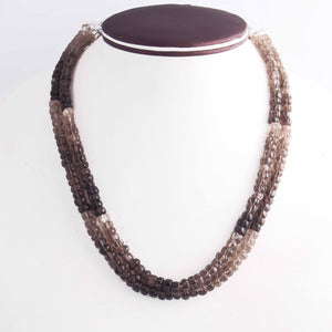 285 Carats 2 Strands Genuine Shaded Smoky Quartz Carved Watermelon Beads, Pumpkin Beads Necklace - Kharbuja Shape Beads - Jewelry DIY Necklace SPB0212 - Tucson Beads