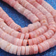 1  Strand  Natural Pink  Opal Smooth Heishi Tyre Shape Gemstone Beads, Pink  Opal Plain Tyre Rondelles Beads , 6mm -7mm 16 Inches BR02803 - Tucson Beads