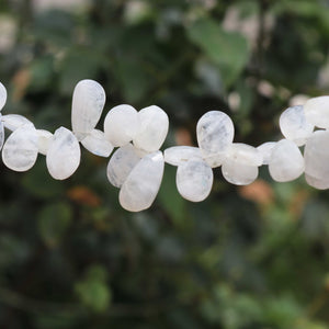 1  Strand White Rainbow Moonstone Faceted  Briolettes - Pear Shape Briolettes  10mmx7mm -15mmx8mm-10 Inches BR606 - Tucson Beads