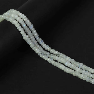 1 Strand White  Labradorite Faceted Roundels - Round Shape Roundels  4mm-5mm -12.5 Inches BR2700 - Tucson Beads
