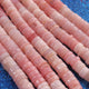 1  Strand  Natural Pink  Opal Smooth Heishi Tyre Shape Gemstone Beads, Pink  Opal Plain Tyre Rondelles Beads , 6mm -7mm 16 Inches BR02803 - Tucson Beads