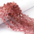 1 Strand Strawberry Quartz Faceted Briolettes -Pear Shape Briolettes -8 mmX12mm- 8 inch BR0611