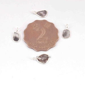 1 Pc Natural Brown Slice Raw Diamond 925 Sterling Silver Pendant- Diamond Slice Pendant, Uncut Diamond,  -13mmx8mm BDU071 - Tucson Beads