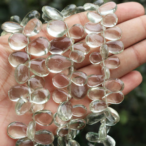 1  Strand Green Amethyst Smooth Briolettes - Pear Shape Briolettes 11mmx10mm-20mmx11mm - 9 Inches BR3272 - Tucson Beads