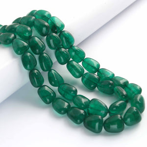 565 Carats 2 Strands Of Genuine Green Onyx Necklace - Smooth Assorted Beads - Rare & Natural Necklace - Stunning Elegant Necklace SPB0235 - Tucson Beads