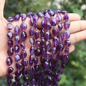 1 Strand Finest Quality Amethyst Faceted Oval Shape Briolettes - Amethyst  Oval Shape Briolettes 10mmx9mm-21mmx9mm 10.5 inches BR591 - Tucson Beads