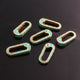 1 Pc Green Color Designer Enamel Carabiner - 925 Sterling Vermeil- Enamel Lock 26mmx11mm CB071 - Tucson Beads