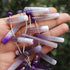 1 Strand Shaded Purple Chalcedony Smooth Briolettes -Fancy Shape  Briolettes - 25mmx7mm- 59mmx8mm - 8 Inches BR01356