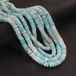 1  Strand  Natural Peru Opal Smooth Heishi Tyre Shape Gemstone Beads,  Peru Opal Plain Tyre Rondelles Beads, 6mm 16 Inches BR02801 - Tucson Beads