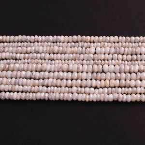 1  Strand White Silverite Faceted Rondelles  - Gemstone Rondelles - 4mm-5mm - 13 Inches BR01102 - Tucson Beads