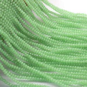 5 Strands Green Glass Beads Rondelles, Faceted Beads, Semi Precious Rondelles, 3mm 15 inch strand  RB0303 - Tucson Beads