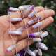 1 Long Strand Shaded Purple Chalcedony Smooth Briolettes -Fancy Shape  Briolettes - 28mmx7mm- 35mmx7mm - 8 Inches BR01354 - Tucson Beads