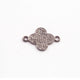 1 Pc Pave Diamond Clover Charm 925 Sterling Silver Double Bail Connector - Diamond Connector 28mmx21mm PDC1054 - Tucson Beads