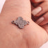 1 Pc Pave Diamond Clover Charm 925 Sterling Silver Double Bail Connector - Diamond Connector 28mmx21mm PDC1054