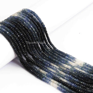 1 Strand Shaded Blue Sapphire Faceted Rondelles - Faceted Bead 3mm 16 Inch BR2945 - Tucson Beads