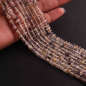 1 Strand Black Rutile Smooth Rondelles - Rutile Rondelles Beads - 4mm- 5mm -13 Inches BR01104 - Tucson Beads
