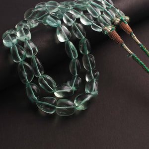 670 Carats 2 Strands Of Genuine Green Fluorite Necklace - Smooth Assorted Beads - Rare & Natural Necklace - Stunning Elegant Necklace SPB0230 - Tucson Beads