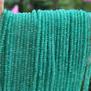 1 Strand Green Onyx Faceted 3.5mm to 4mm Finest Quality Rondelles 13.5 inch strand RB078 - Tucson Beads