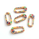 1 Pc Multi Color Designer Enamel Carabiner - 925 Sterling Vermeil - Enamel Lock 26mmx11mm CB068 - Tucson Beads