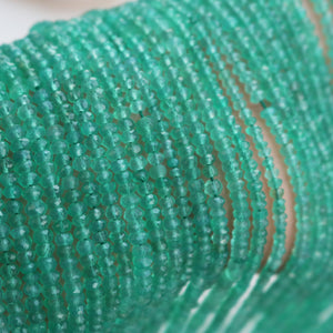 1 Strand Green Onyx Faceted 3.5mm to 4mm Finest Quality Rondelles 13.5 inch strand RB078 - Tucson Beads