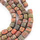 1 Strand Unakite Faceted Cube Beads- Faceted Cube beads 6mm-7mm 8 Inches BR1903 - Tucson Beads