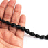 1 Strand Black Onyx  Faceted Briolettes -Oval Shape  Briolettes 12mmx9mm-8 Inches BR2909