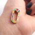 1 Pc Multi Color Designer Enamel Carabiner - 925 Sterling Vermeil - Enamel Lock 26mmx11mm CB068