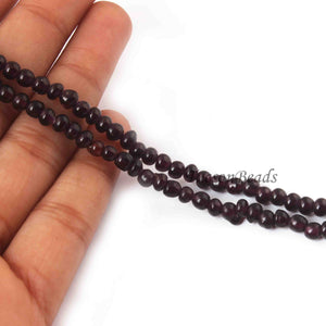 1 Strand Amethyst Smooth Roundels- Round Shape Briolettes 5mm 7.5 Inches BR3007 - Tucson Beads