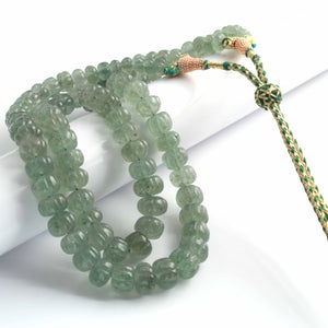 620 Carats 2 Strands Genuine Green Strawberry Carved Watermelon Beads, Pumpkin Beads Necklace - Kharbuja Shape Beads - Jewelry DIY Necklace SPB0201 - Tucson Beads
